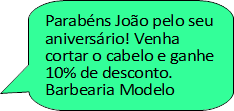 exemplo de mensagem